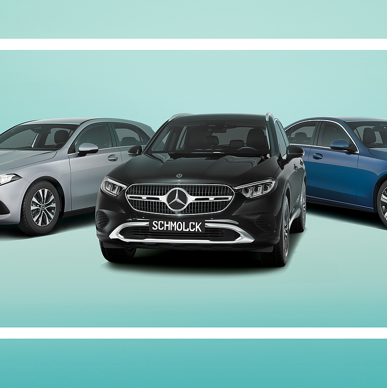 drei Junge Sterne fahteuge sind zu sehen für die 500€ Schmolck Werkstatt-Gutschein Aktion