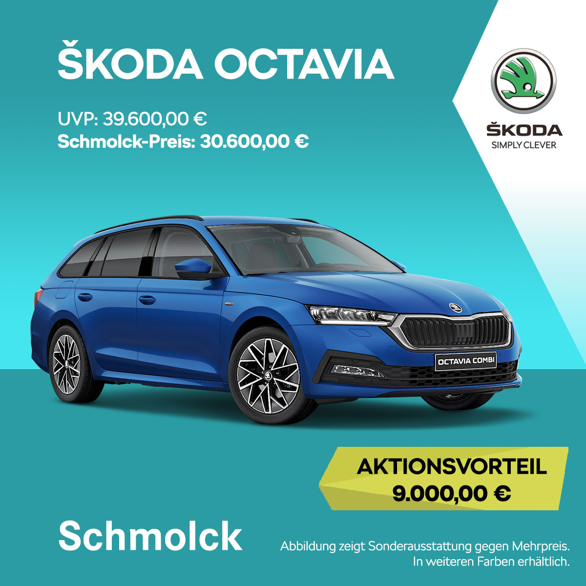 ŠKODA OCTAVIA mit einem Preisvorteil von 9.000,00 € ŠKODA OCTAVIA mit einem Preisvorteil von 9.000,00 €